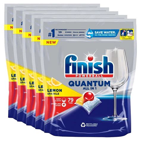 Finish Powerball Quantum Lemon Dishwasher Tablets (5 x 45 Pack).